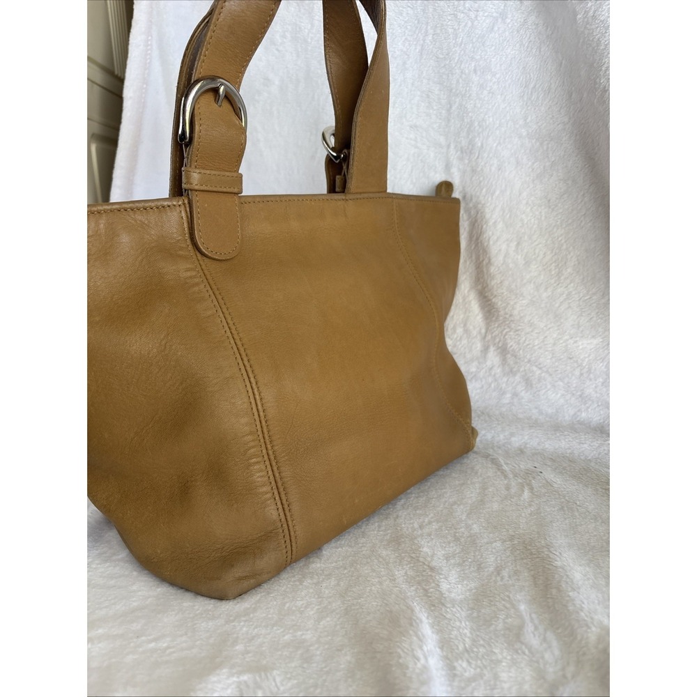 Vintage COACH Waverly Tote Bag Camel Tan Leather Zip Closure 4133 90s Costa Rica - Picture 8 of 16